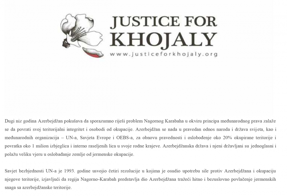 Monteneqro mətbuatında Xocalı soyqırımı haqqında məqalə dərc olunub