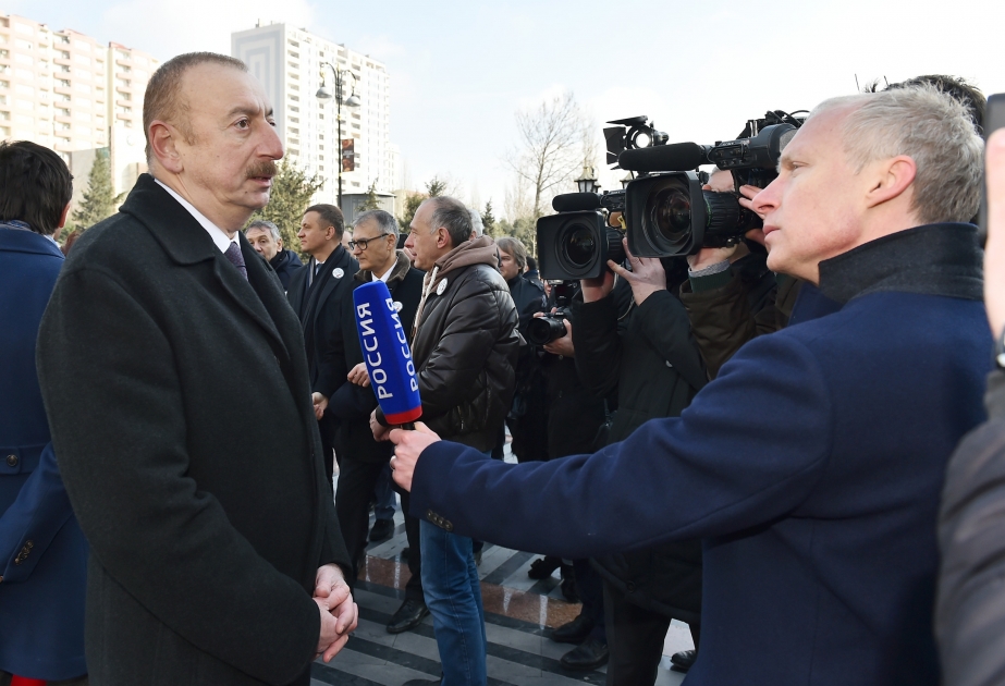 Президент Ильхам Алиев дал интервью корреспонденту телеканала "Россия-24" ВИДЕО