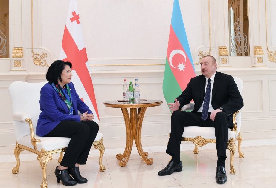 Azerbaijani, Georgian presidents held one-on-one meeting VIDEO