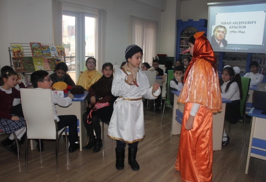 Kitabxanada “Krılovun təmsilləri” adlı müsabiqə təşkil olunub