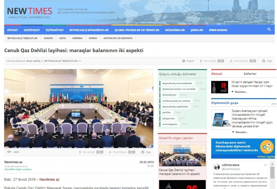 Cənub Qaz Dəhlizi layihəsi: maraqlar balansının iki aspekti