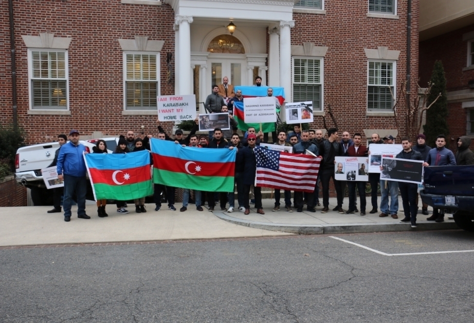 Protest rally staged outside Armenian Embassy in Washington to commemorate 27th anniversary of Khojaly genocide