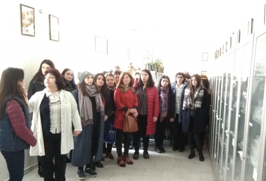 Gənc bioloqlar Dendrologiya İnstitutundakı nadir bitkilər barədə məlumatlandırılıb