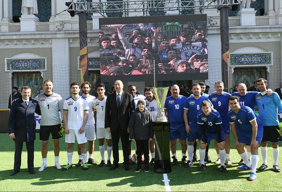 "Baku 2019: Finale der Stars"  Präsident Ilham Aliyev schaut beim Spiel zu VIDEO