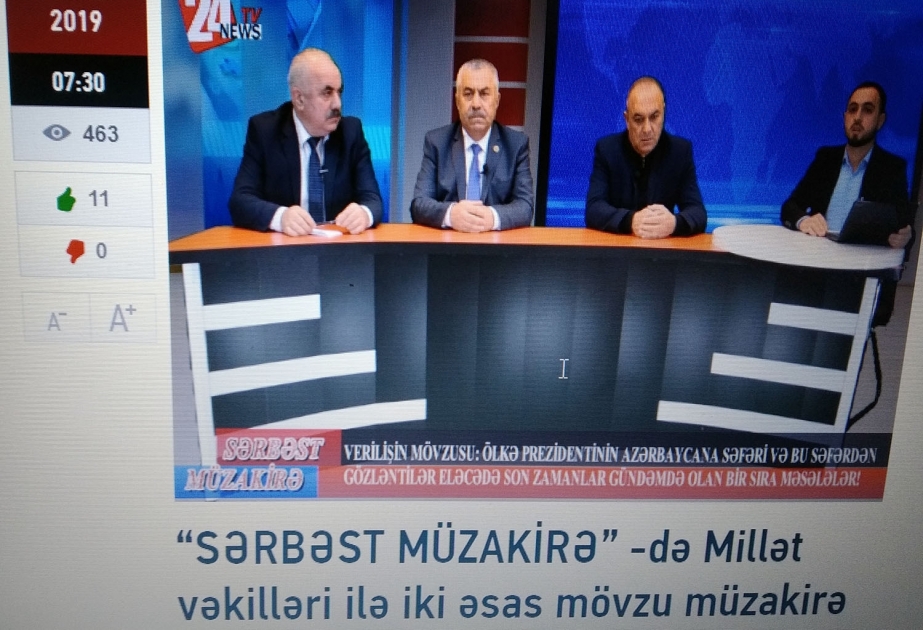 AZƏRTAC-ın xüsusi müxbiri 24news.ge internet televiziyasında aparılan müzakirələrdə iştirak edib