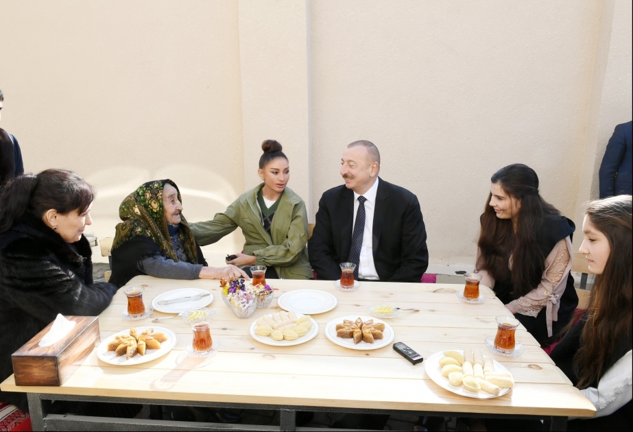 President Ilham Aliyev and first lady Mehriban Aliyeva visit Shamakhi district VIDEO