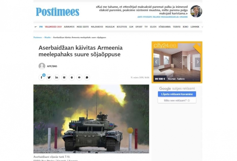 Azerbaijan’s large-scale military exercises in spotlight of Baltic countries’ media