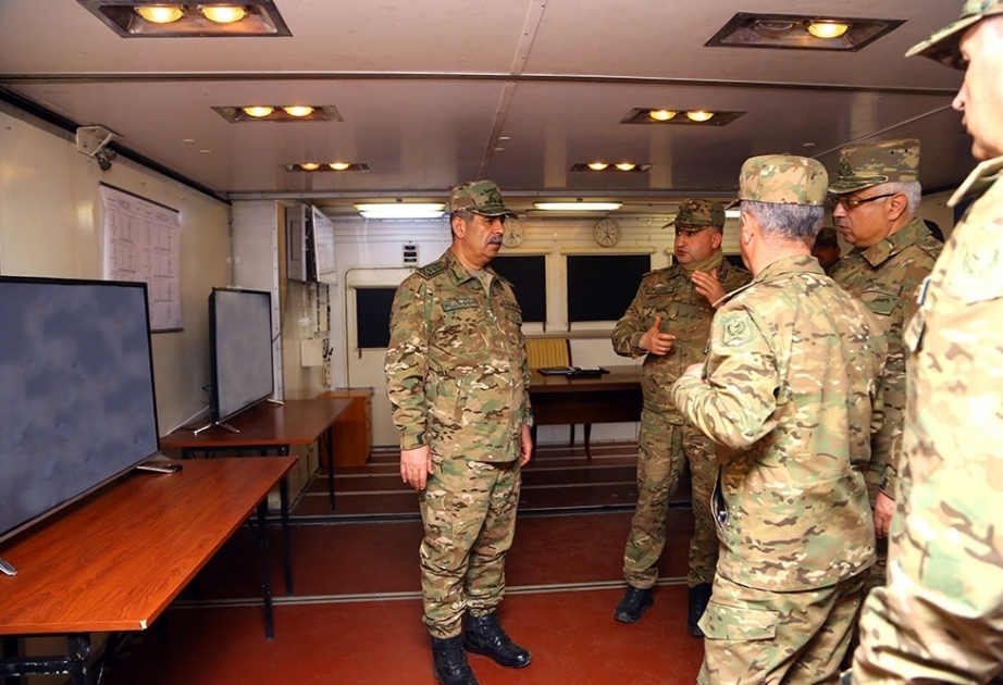 Azerbaijan’s Defense Minister visits exercise command post established on territory