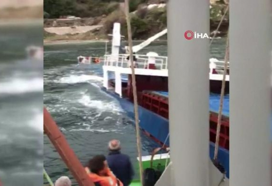 Türkiyədə yük gəmisi torpağa oturub
