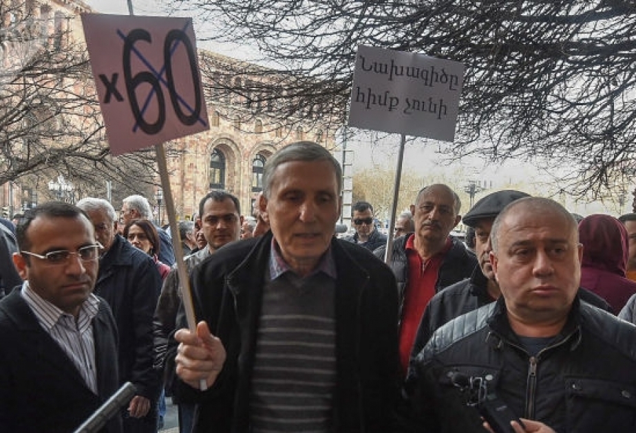 Yerevanın mərkəzində daha bir etiraz aksiyası keçirilir