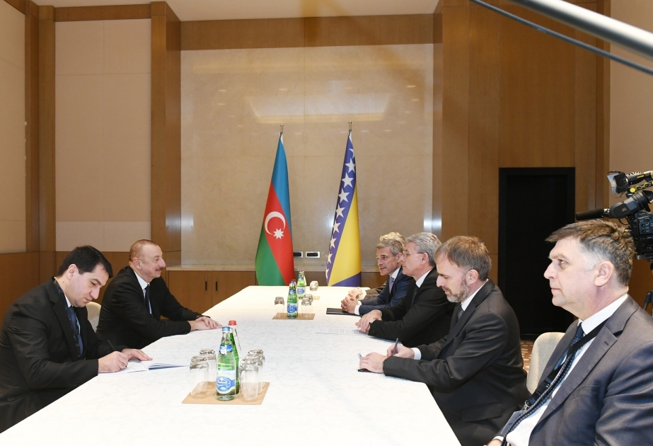 President Ilham Aliyev met with Member of Presidency of Bosnia and Herzegovina Sefik Dzaferovic VIDEO