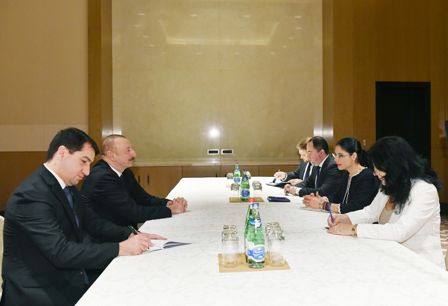 Treffen zwischen Präsident Ilham Aliyev und der stellvertretenden Premierministerin Rumäniens VIDEO