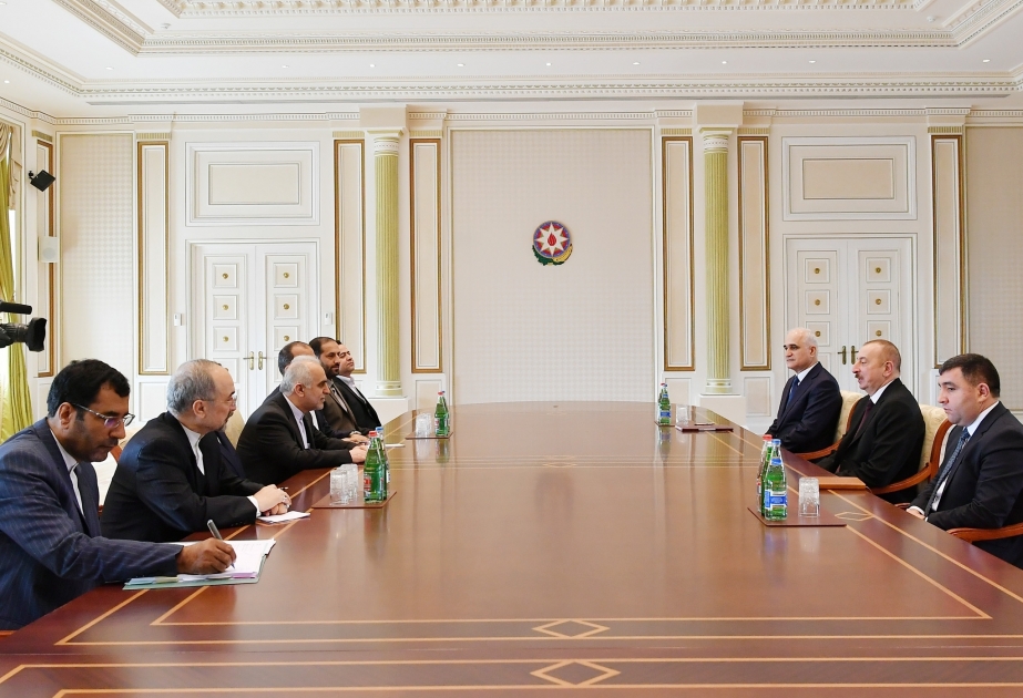President Ilham Aliyev received delegation led by Iranian minister of economic affairs and finance VIDEO