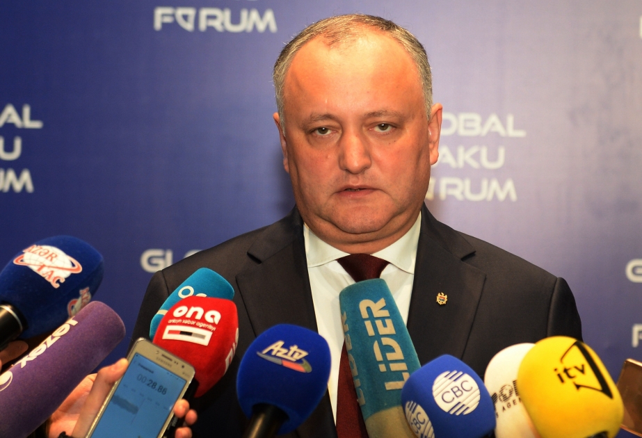 Igor Dodon: Es gibt sehr gute Beziehungen zwischen Moldawien und Aserbaidschan