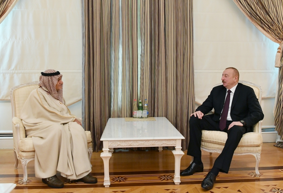 阿塞拜疆总统接见费萨尔国王伊斯兰研究中心主席