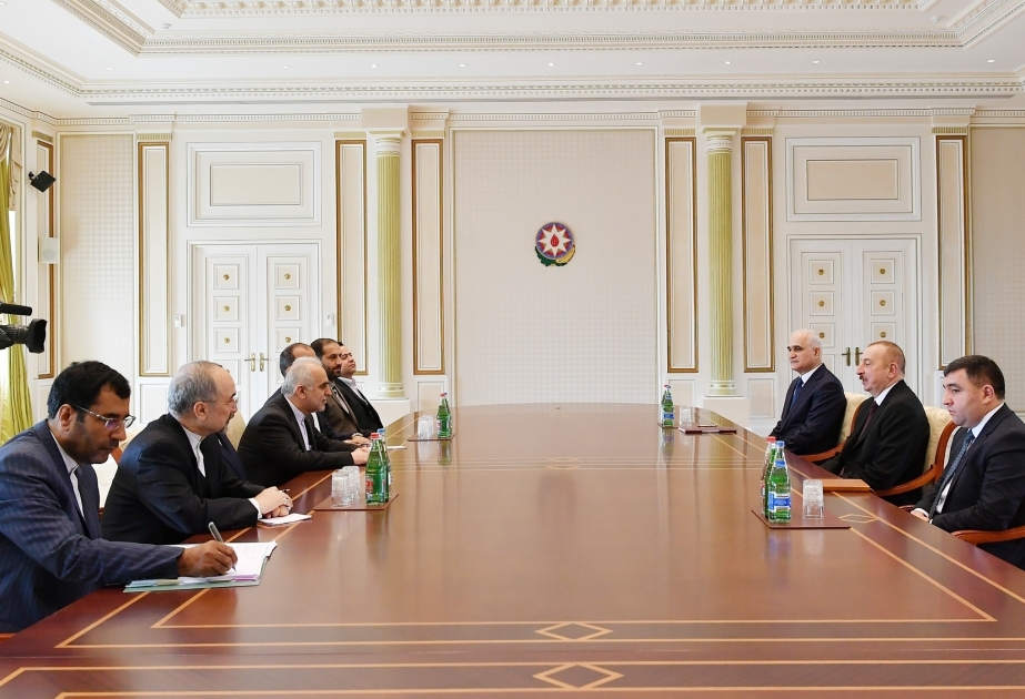 伊利哈姆·阿利耶夫总统接见伊朗经济事务与财政部长率领的代表团