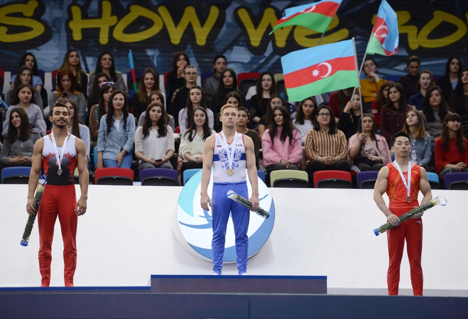 Rusiya və ABŞ gimnastları Bakıda qızıl medal qazanıblar