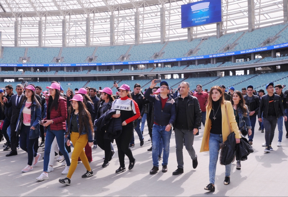 Baki Olimpiya stadionu ilə tanış olan Naxçıvanlı şagirdlər arenadan xoş təəssüratla ayrılıblar