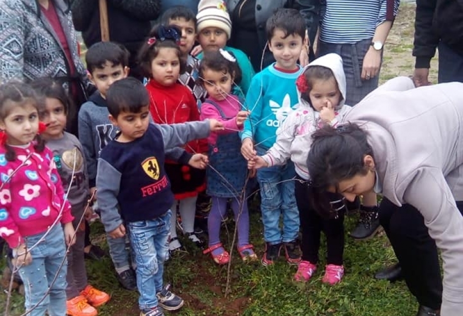 Lənkəran Peşə Liseyinin müəllim və tələbələri Astaranın uşaq bağçalarında 100-dən çox meyvə ağacı əkiblər