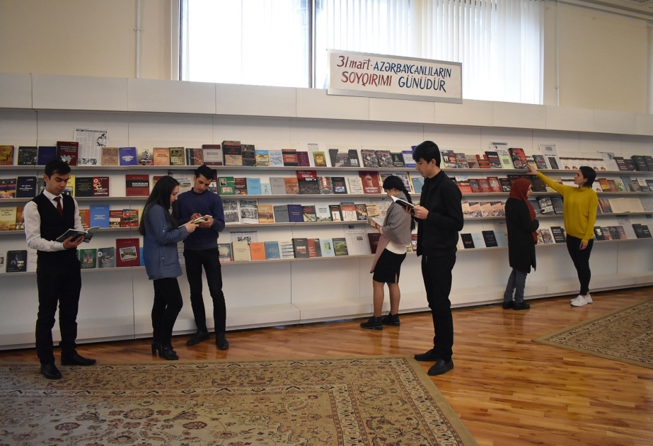 Milli Kitabxanada 31 mart – Azərbaycanlıların Soyqırımı Gününə həsr edilmiş kitab sərgisi açılıb