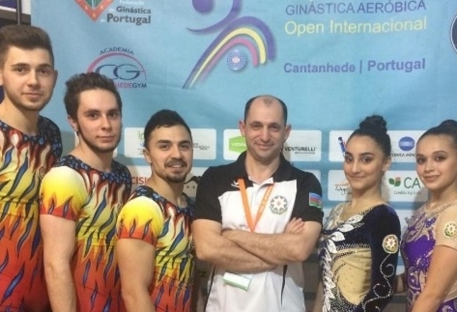 Las gimnastas azerbaiyanas se presentan en la Copa Mundial en Portugal