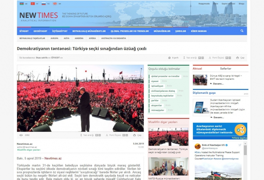 Demokratiyanın təntənəsi: Türkiyə seçki sınağından üzüağ çıxdı