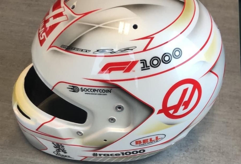 Грожан подготовил специальный дизайн шлем к 1000-му Гран-при в истории Ф-1