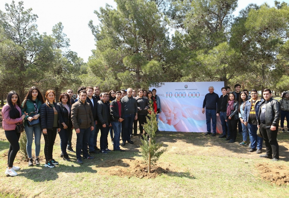 Binəqədi rayonunda “Biz 10 milyonluq ölkəyik” adlı ağacəkmə aksiyası keçirilib