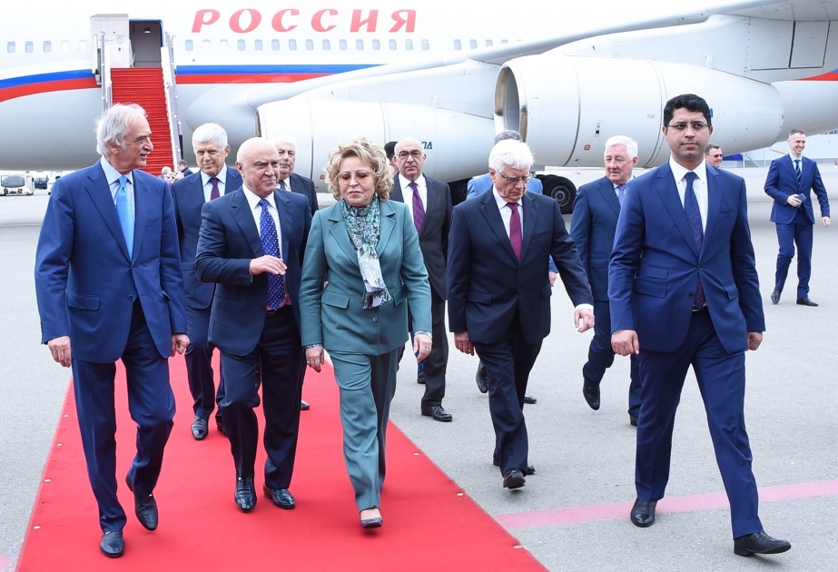Chairperson of Federation Council of Russian Federal Assembly arrives in Azerbaijan for official visit