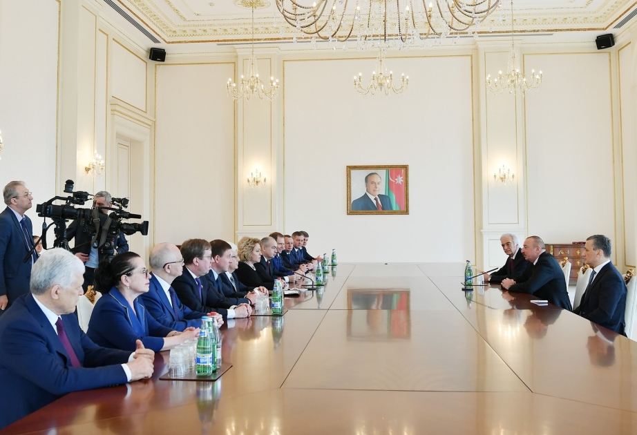 Ilham Aliyev recibió a una delegación encabezada por la presidenta del Consejo de la Federación de la Asamblea Federal de Rusia