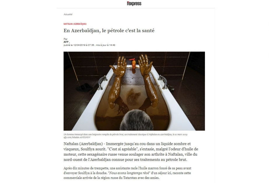 Französische Presse schreibt über Heilwirkungen von Bädern in Naftalan