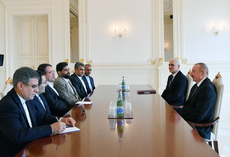 President Ilham Aliyev received delegation led by Iranian minister of industry, mine and trade VIDEO