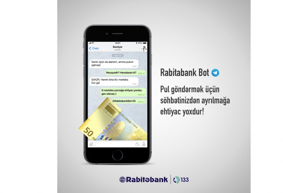 ®  “Rabitabank Bot”un yeni imkanı ilə pul göndərmək bu qədər rahat olmamışdı