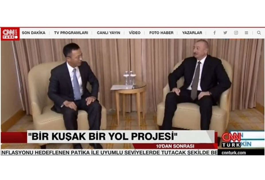 Türkiyənin CNN Türk kanalı Azərbaycan Prezidenti İlham Əliyevin Çinə səfəri haqqında reportaj yayımlayıb