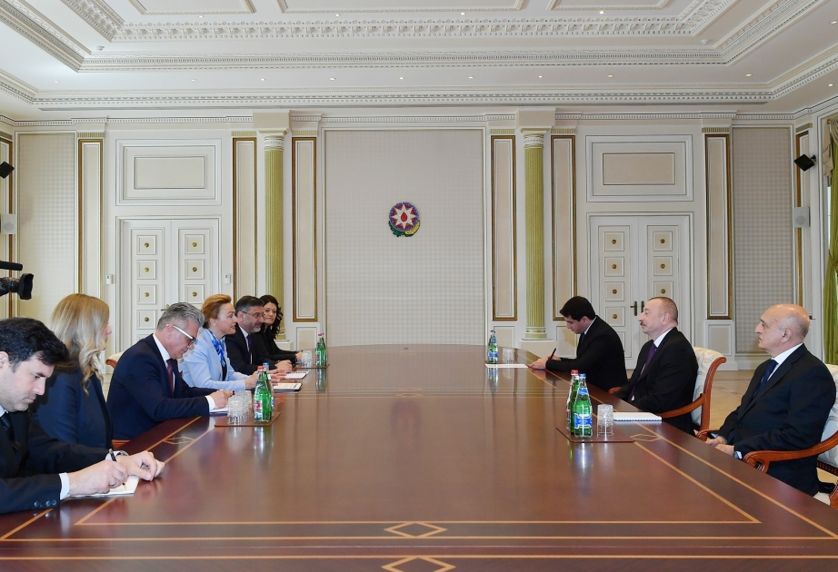 Ilham Aliyev recibió a una delegación encabezada por la vice primera ministra de Croacia