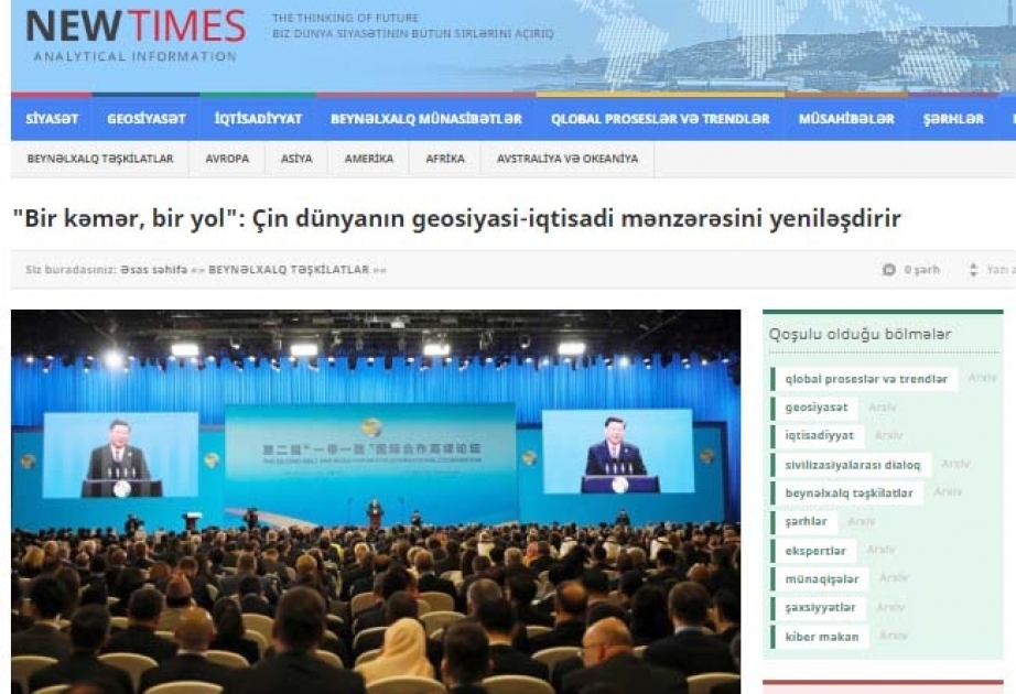 "Bir kəmər, bir yol": Çin dünyanın geosiyasi-iqtisadi mənzərəsini yeniləşdirir