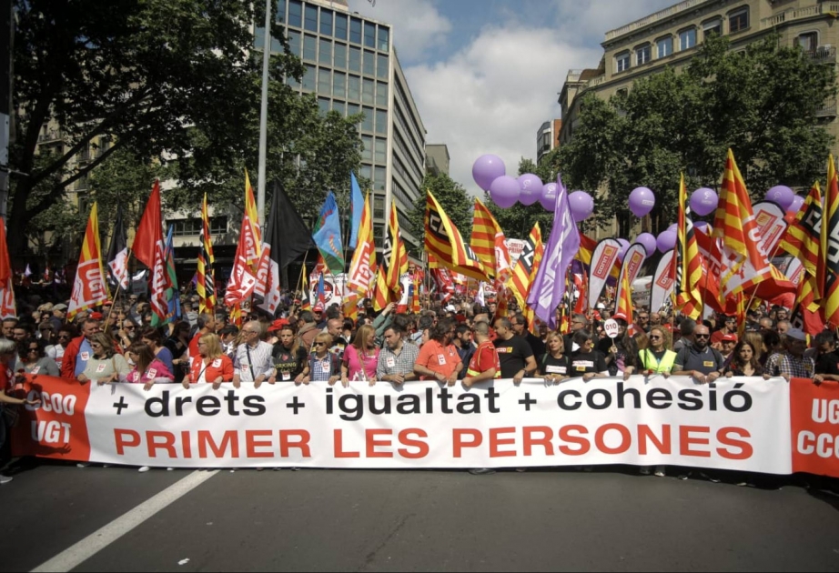1 мая по всей Испании организованы демонстрации, требующие больше прав и достойной работы