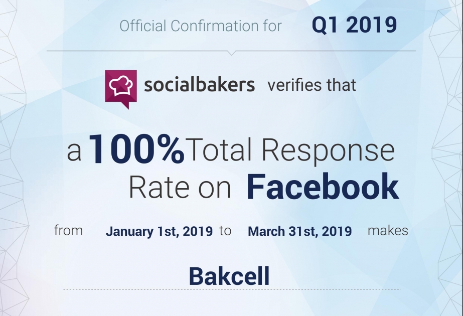 ®  “Bakcell” “Facebook” üzərindən müraciətlərin cavablandırılmasında yüksək nəticə göstərib