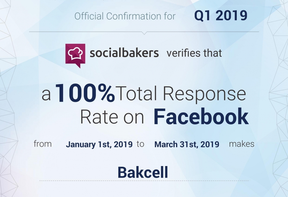 ®  Bakcell demonstrates outstanding result in responding to inquiries on Facebook