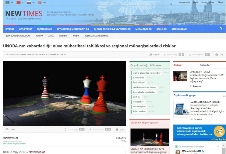 UNODA-nın xəbərdarlığı: nüvə müharibəsi təhlükəsi və regional münaqişələrdəki risklər