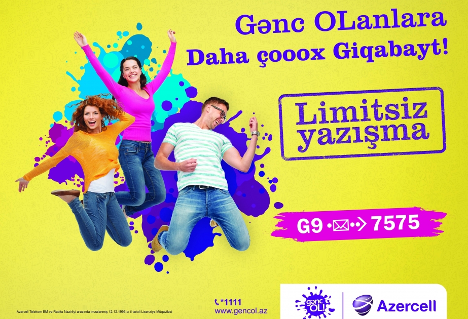 ®  “Azercell”in yenilənmiş “GəncOl” tarif paketi ilə artıq ünsiyyət sizin üçün daha da əlçatandır