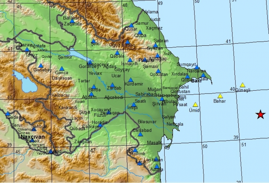 Xəzər dənizində zəlzələ baş verib