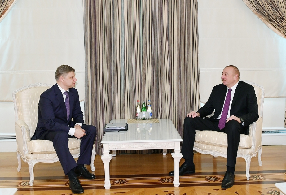 President Ilham Aliyev received CEO and Chairman of Executive Board of Russian Railways Oleg Belozerov VIDEO