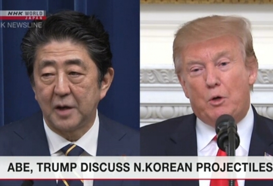 Şinzo Abe və Donald Tramp Şimali Koreya tərəfindən raket buraxılışını müzakirə ediblər
