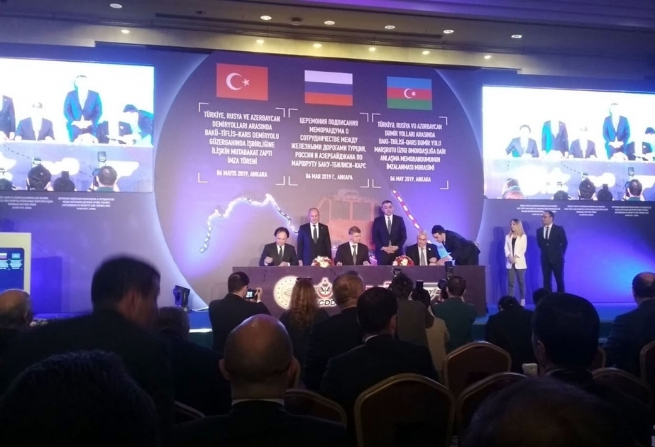Azerbaijan, Russia and Turkey sign MoU on railway cooperation