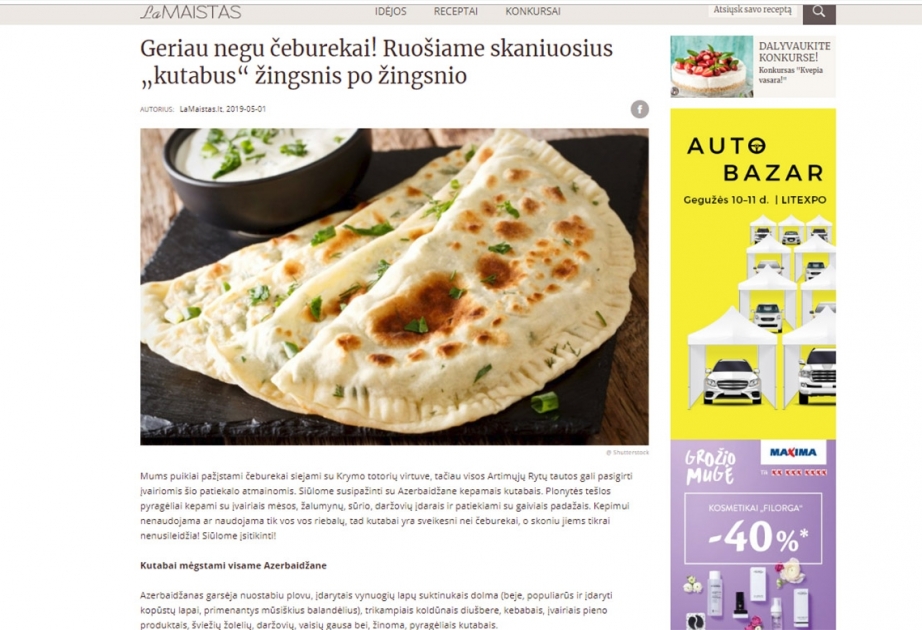 Litvanın kulinariya portalı Azərbaycan mətbəxindən yazıb