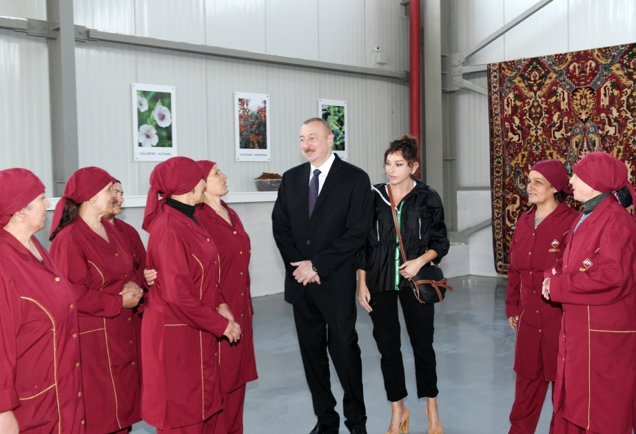 President Ilham Aliyev inaugurated "Azherkhalcha" OJSC supply center for Gobustan regional wool and dye plants