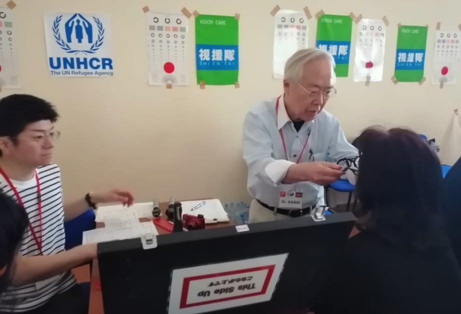 Yaponiyalı göz həkimləri Goranboyda ilk gündə 390 nəfəri müayinə ediblər