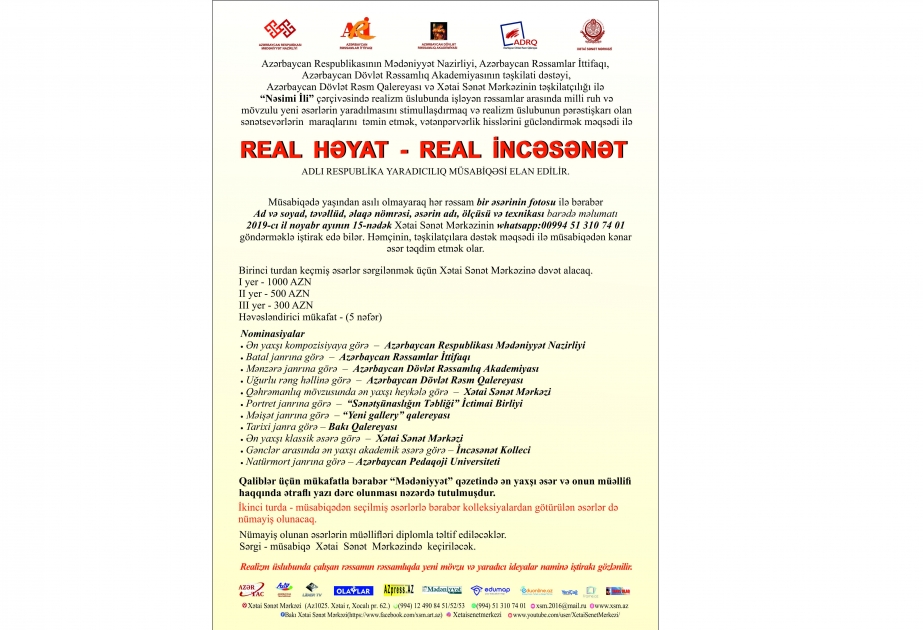“Real həyat - real incəsənət” rəsm müsabiqəsi davam edir