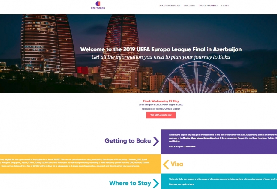 Se pone en marcha un nuevo sitio para turistas que llegan a la final de la UEFA Europa League
